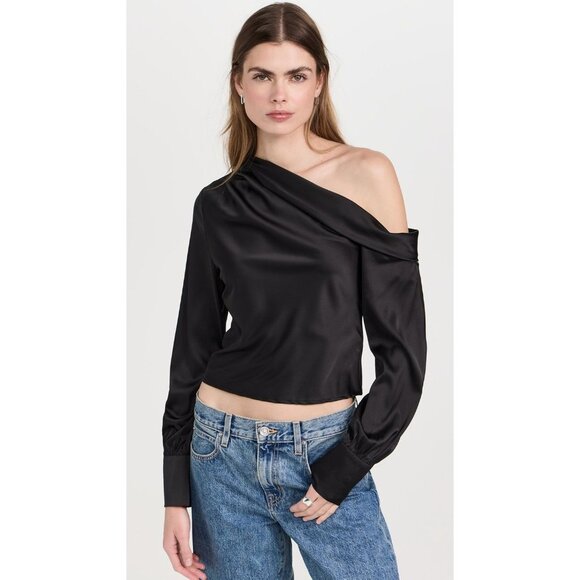 LIONESS Daydream Off Shoulder Top in Onyx - Picture 2 of 5